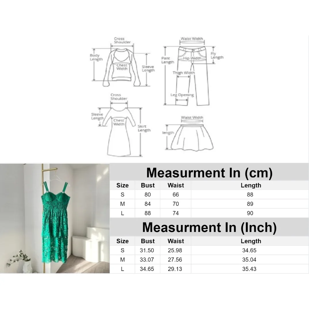 Corsé de encaje verde sin mangas para mujer, vestido Midi con escote Corazón, novedad de 2024