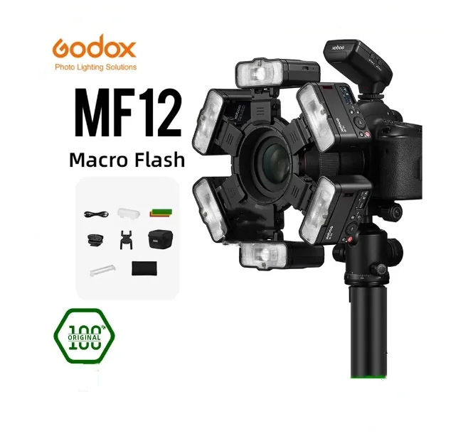 

Godox MF12 MF12-K2 Macro Flash 2 Light Kit Mini Speedlite built-in Godox X System TTL Flash + Color Filter for Macro Shots