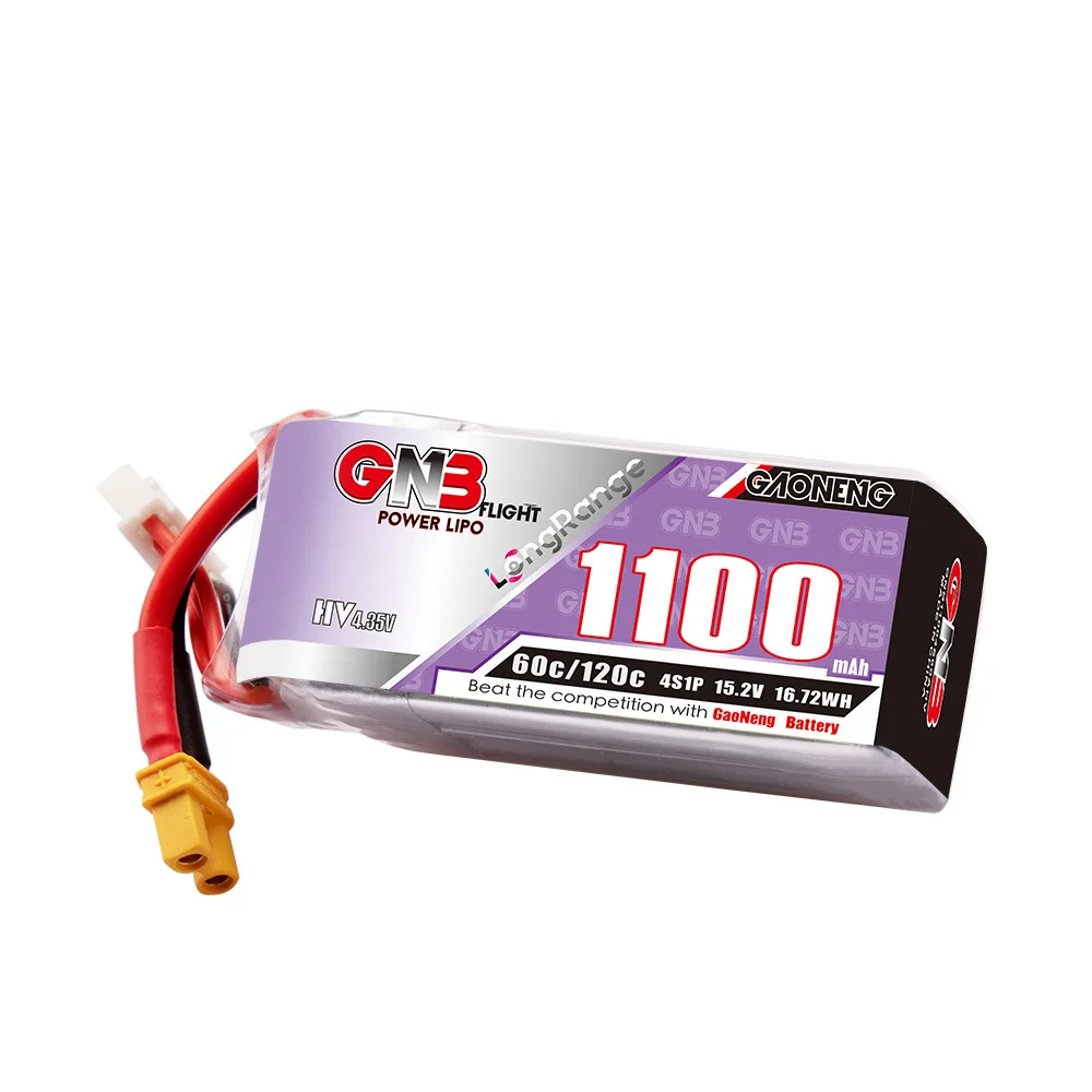 GAONENG GNB 4S HV 15.2V 1100mAh 60C/120C bateria Lipo dla helikopter RC Quadcopter FPV części zamienne do dronów wyścigowych XT30 wtyczka