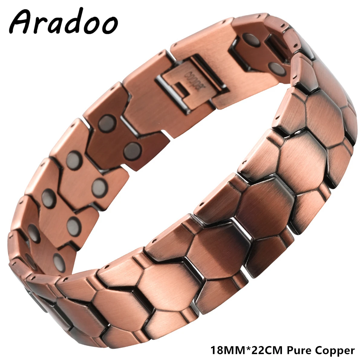 ARADOO Copper Magnetic Bracelet Brown 9