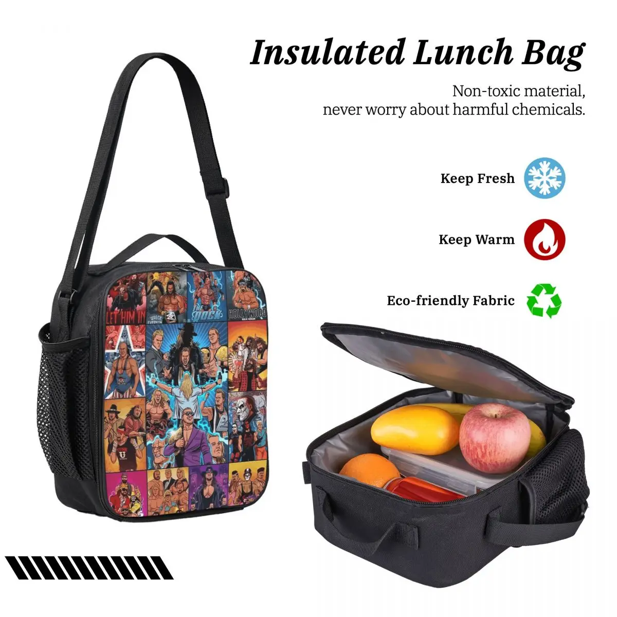 جون سينا احترام حصل عليه الكرتون المصارع على ظهره طالب بنين بنات BookBag حقيبة مدرسية 3ps معزول حقيبة الغداء مقلمة
