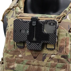 Carbon Fiber Tactical Molle Folding Navigation Board Phone Holder Chest Cell Phone Board Airsoft Vest Plate Carrier Phone Mount
