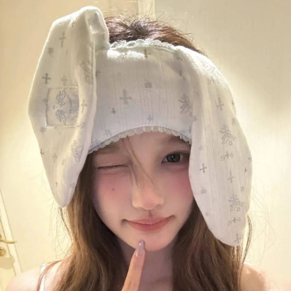 الأزياء بسط لوب الأذن أرنب عقال الكرتون الحلو الأرانب العين الظل لينة Kawaii أرنب الغمامة تصفيف الشعر التبعي #5