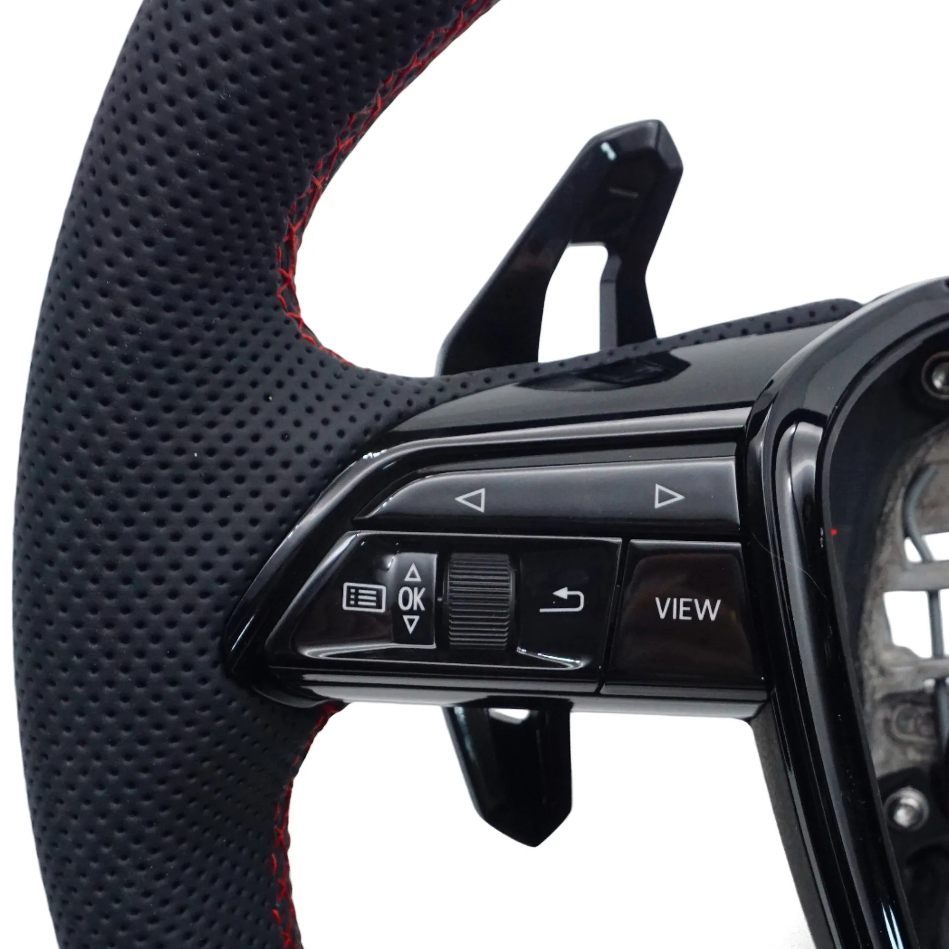 Geeignet für Audi A6 C8 A7 S Standard, vollständig gestanztes rotes Kabel mit Knopf, großer Schalthebel und beheiztem Lenkrad – Detail 5