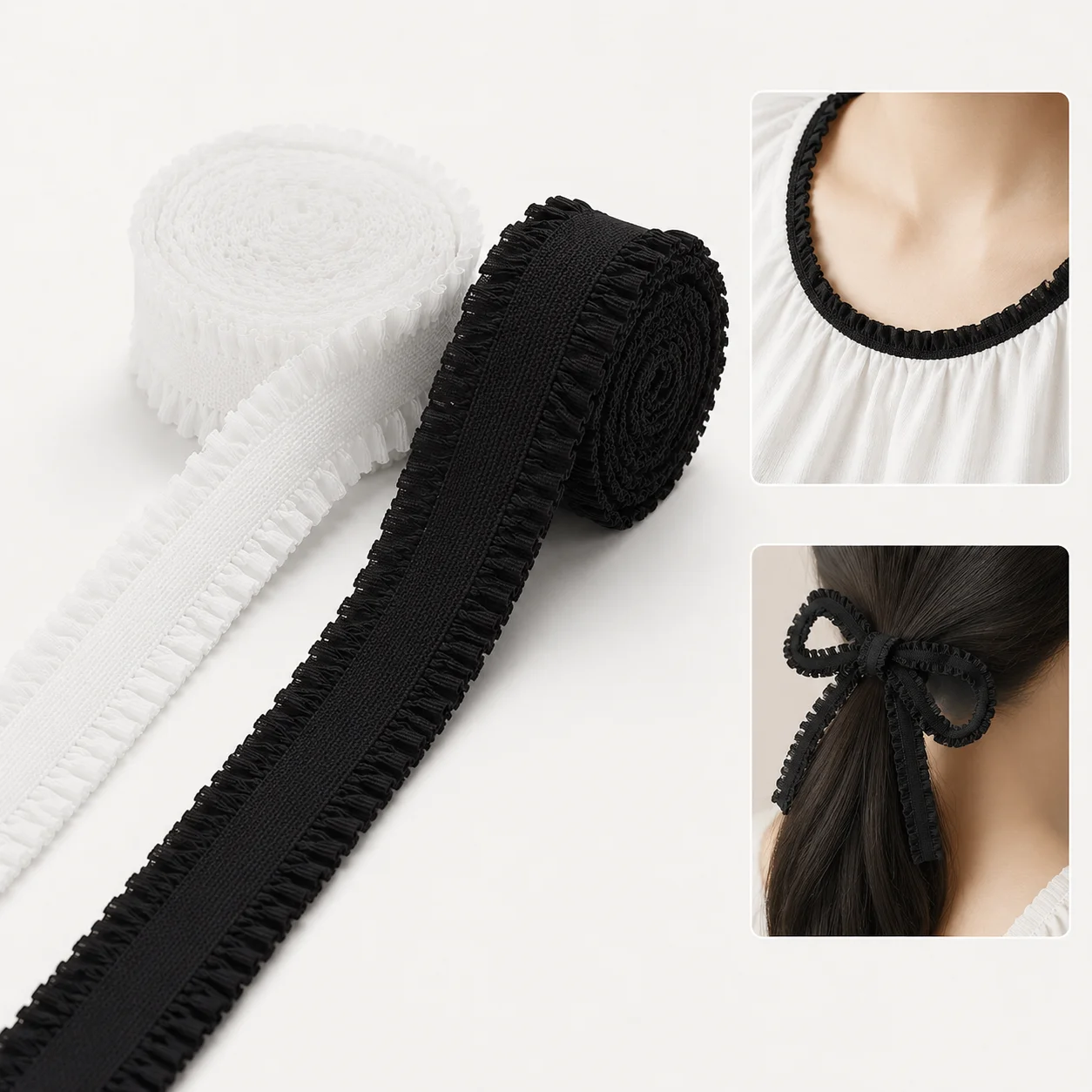 10Yards/20Yards 13MM Ruffle Elastic Band Nylon Lace Trim for Lingerie Bra Strap Hairwear Garment Decorative Edge Sewing Supply
