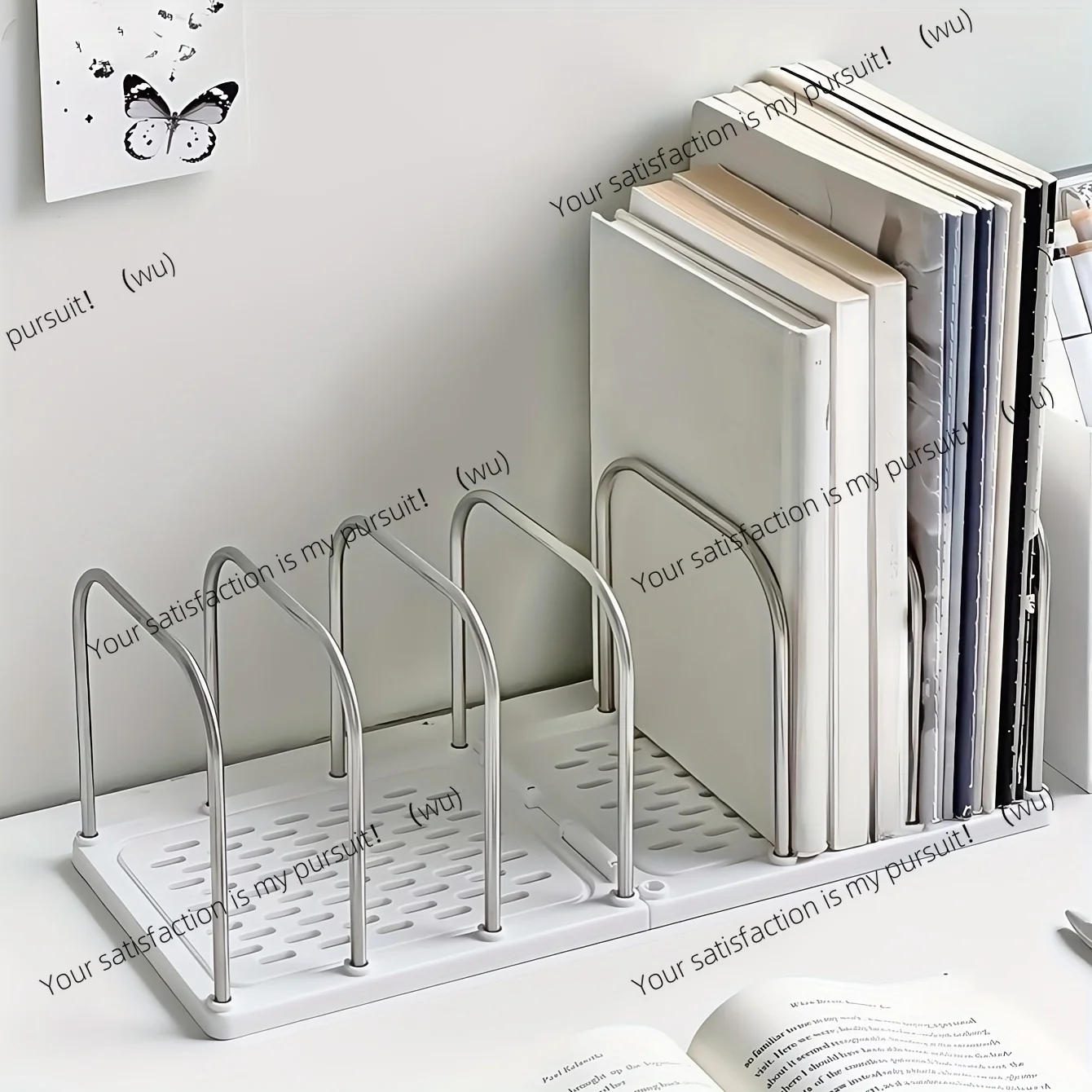 PP Material Desktop Bookshelf | Non-Slip Base  Modern Minimalist Office Desk Organizer Shelf  |  Study Table Storage Rack