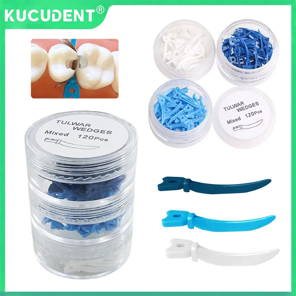 

40/120 шт. одноразовые стоматологические клинья Tulwar, секционная матричная система, сменный клин, пластиковые клинья с отверстием S/M/L, стоматологический инструмент