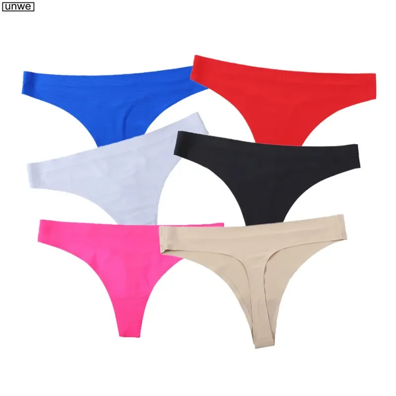 Ice Silk Thong Panties Women Seamless Underwear Candy Colors G-String Low Waist Female Lingerie Tanga