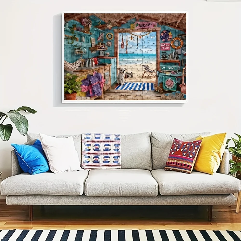 Quebra-cabeça para adultos, 500/1000 peças, provocador de cérebro em grande escala com padrões complexos, caixa portátil para família gam