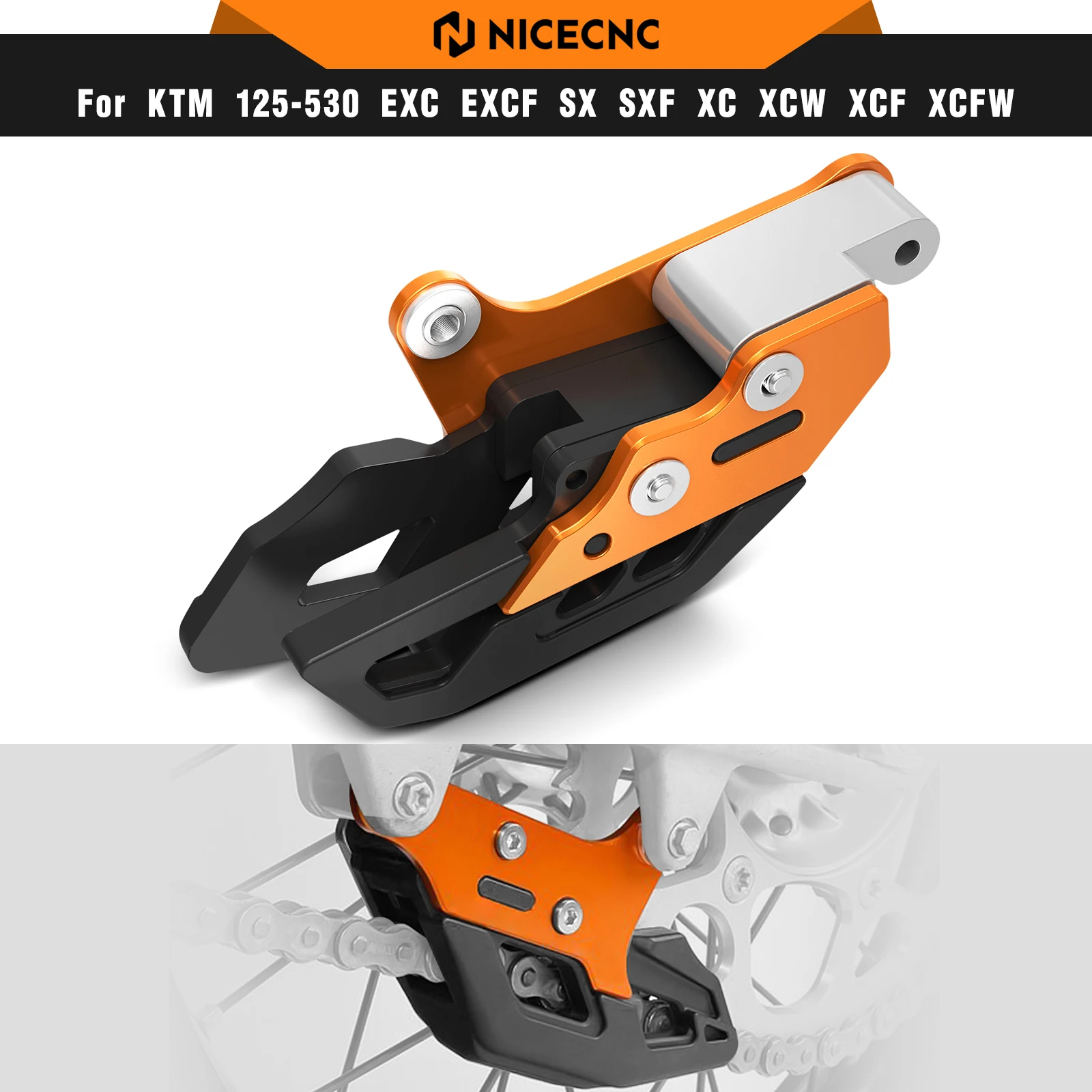 

NICECNC For KTM EXC 300 2008-2022 Motorcycle Chain Guard Guide Cover For KTM EXC 380 EXC-F 350 SX 125 SXF 450 XC XCF XCW TPi 6D