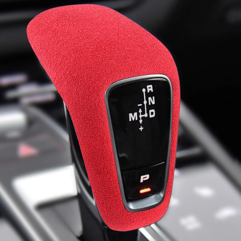 Gear Lever Shift Knob Trim Cover For Porsche Cayenne 2018 2019 2020 2021 2022 2023 Top Suede Wrap Interior Sticker Accessories