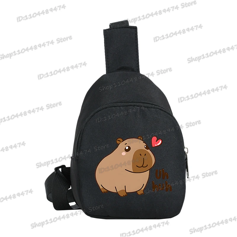 الكرتون كابيبارا حقيبة الصدر لصبي فتاة مضحك الحيوان كابيبارا طباعة في الهواء الطلق حقيبة ساعي الاطفال محفظة نسائية للعملات المعدنية حقيبة كروسبودي الموضة
