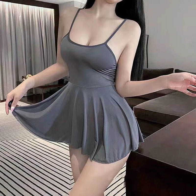 1PC Cotton Pajamas Desire Sling Sexy Dress Cute Little Woman With Exposed Back Pajama Skirt