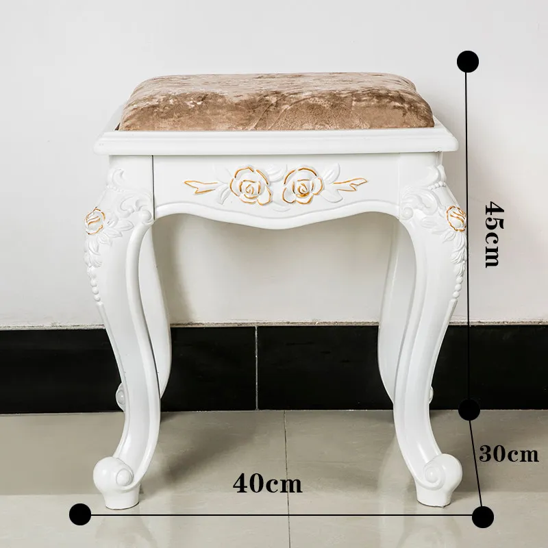 For Simple dressing stool carved shoe changing stool solid wood dresser  makeup stool dining table chair