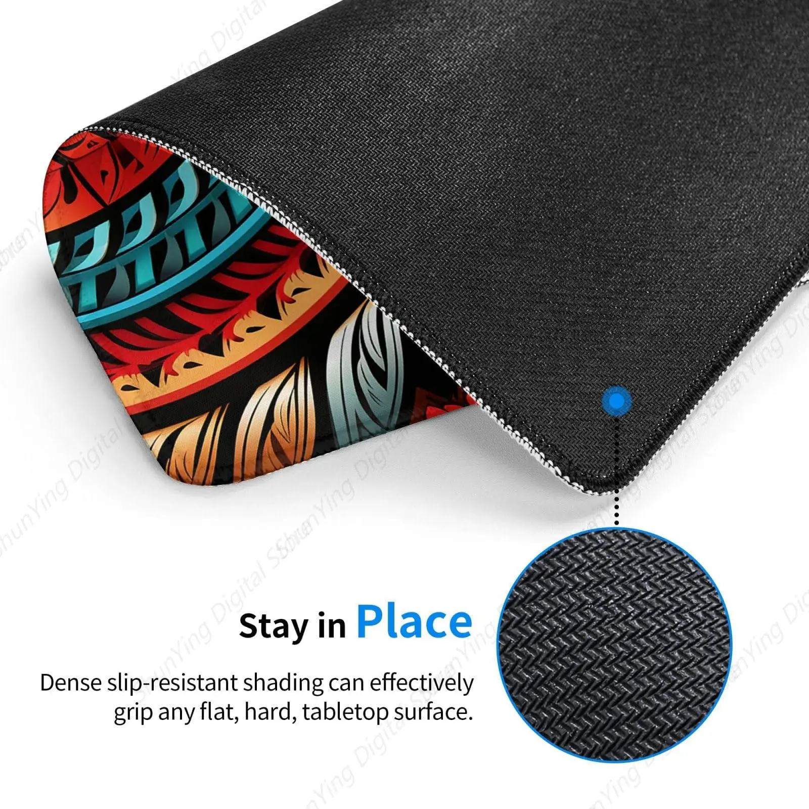 Rubber Anti Slip Mouse Pad Gaming Table Pad Tribal Illustration Office Decoration Keyboard Pad Gaming Work Computer Gift