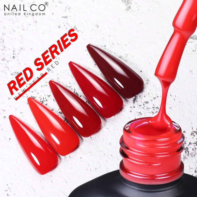NAILCO Wine Red Color Series Gel Nail Polish Long Lasting For Manicure Semi Permanent Base Top Coat Nail Art UV LED Gel Varnish