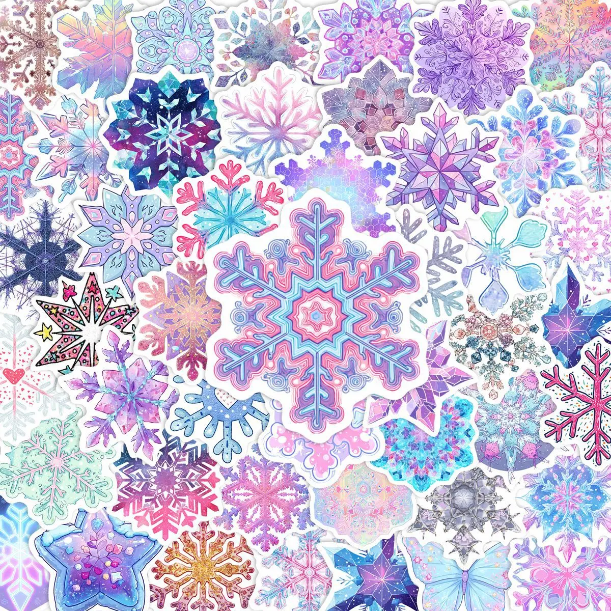 104PCS Weihnachtsdekoration Schneeflocken Aufkleber Dekoration DIY Telefon Notebook Koffer Laptop Kühlschrank Graffiti Cartoon Aufkleber