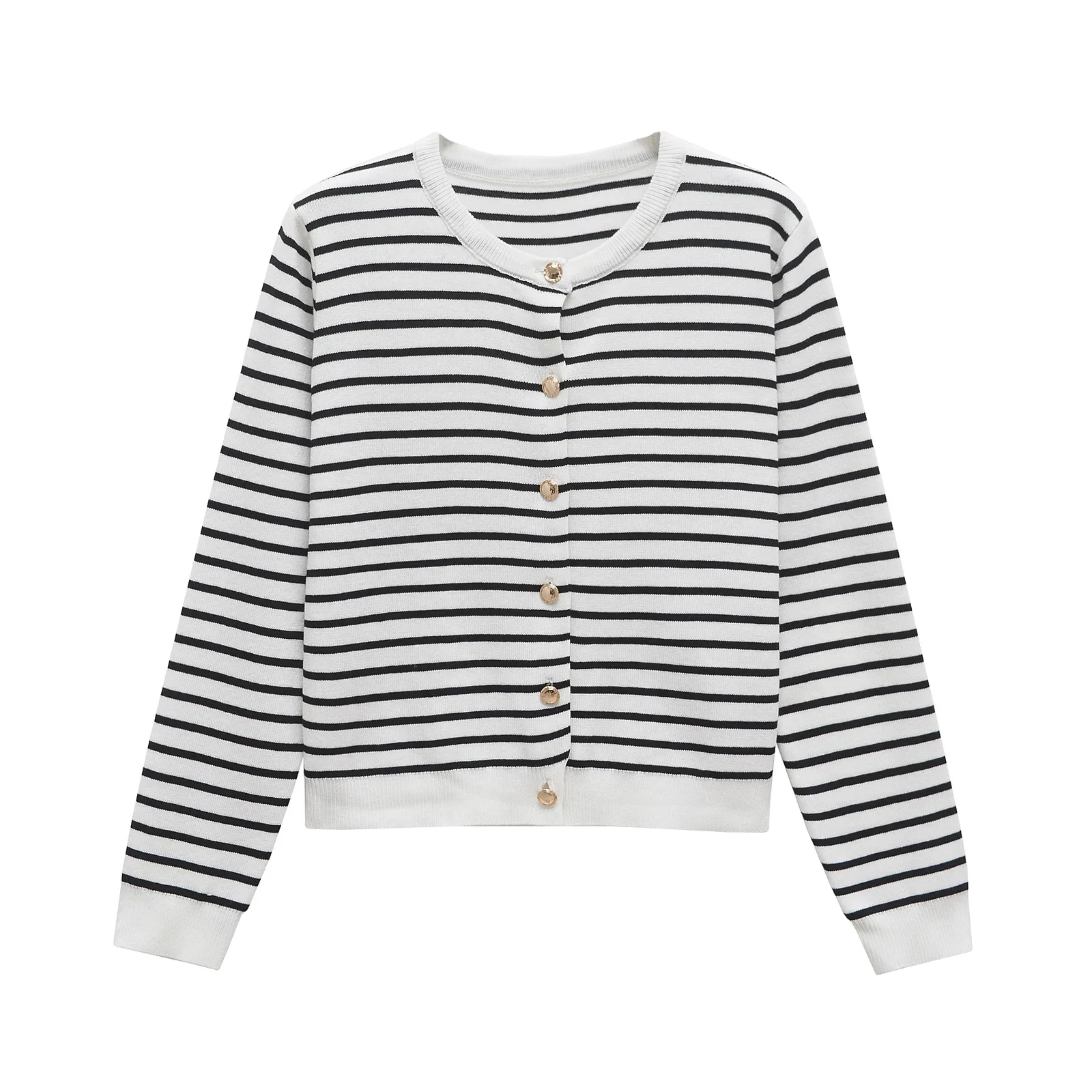 

Женский вязаный свитер для женщин, топ, женское полосатое шикарное пальто с круглым вырезом, верхняя одежда, трикотаж, женская одежда 5755031