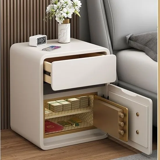 Cream wind, smart, bedside table, safe, integrated ins wind, home, bedroom, bedside