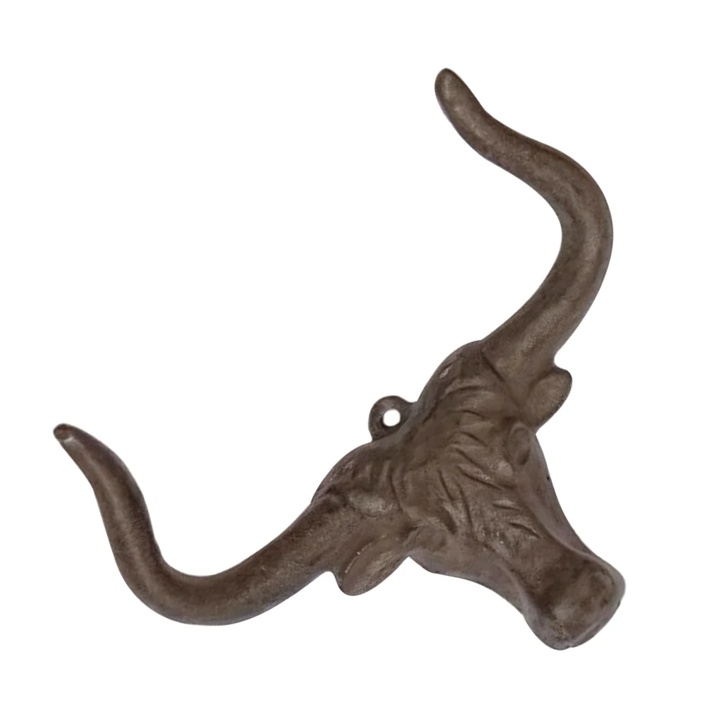 

Cast Iron Bullhead Hooks Vintage Decor Rustic Farmhouse Wall Hooks European Style Material Cow Head Shape