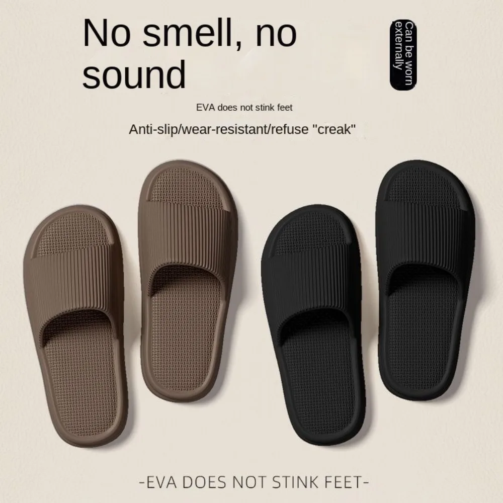 

Fashion Unisex Thick Platform Slippers Soft Sole EVA Bathroom Slippers Non-slip Beach Shoes