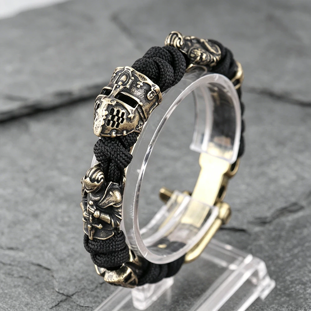 Paracord Templar Knight Bracelet Unisex Woven Adjustable Medieval Punk Tactical Outdoor Rock Talisman Jewelry Gifts Dropshipping