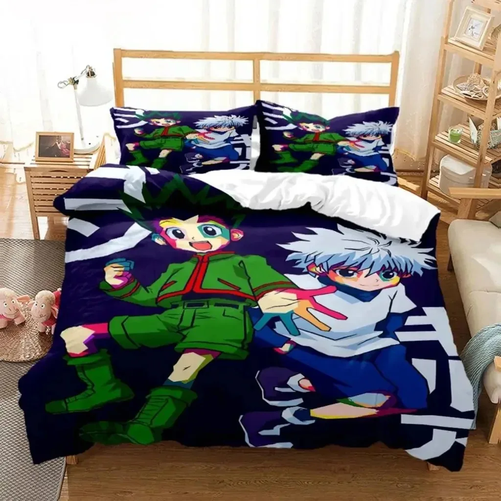 

3D Print Anime HUNTER HUNTER Bedding Set Boys Girls Twin Queen Size Duvet Cover Pillowcase Bed Kids Adult Fashion Home Textiles