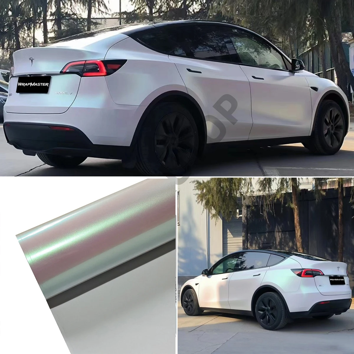 Premium PET Easy to Install Car Wrap Stretchable Auto Vinyl Car Body Film Removable Air Release Vinyl Aurora White