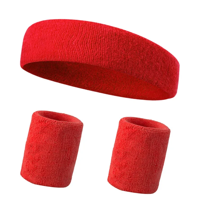 3PCs/set Mens Sports Headband Sweatband Stretch Elastic Outdoor Sport Sweat Headband Wristband Women Gym Running Tennis Headwrap