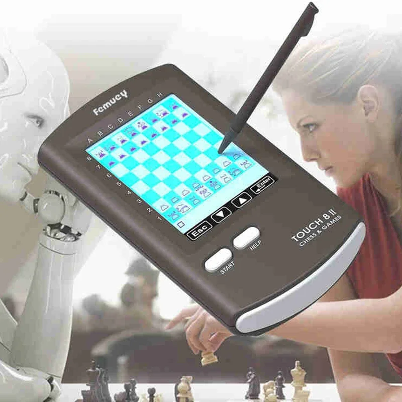 Portable Intelligent Chess Set Pieces Fight Against Machines Puzzl Unusual Chess Intelligence Gift Chadrez Jogo Indoor Games