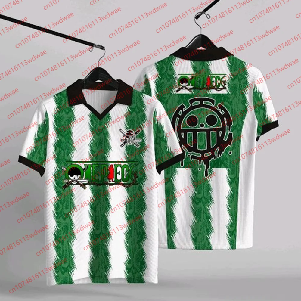 

One Piece Football Jersey Classic Luffy Short-sleeved T-shirt Comfortable Men Women Street Fashion Polo Shirt Zoro Animation Tee