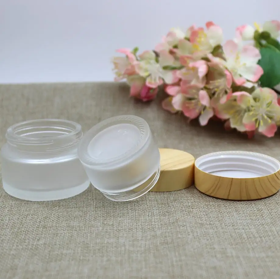 5G Milchglas/Flasche Topf Holzform Deckel Gel/Augencreme/Probe/Kunstnagel/Hautpflege/Essenz/Feuchtigkeitscreme Kosmetikverpackung