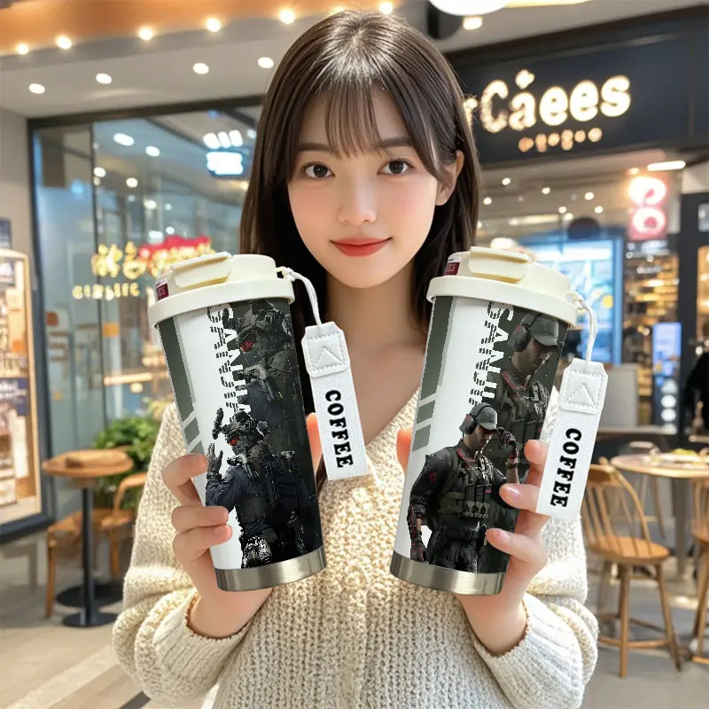 

Delta Operation Themed Large Capaci Stainl Steel Water Bottle for Boys Children Insulated Mug Portable Double Drink Cup