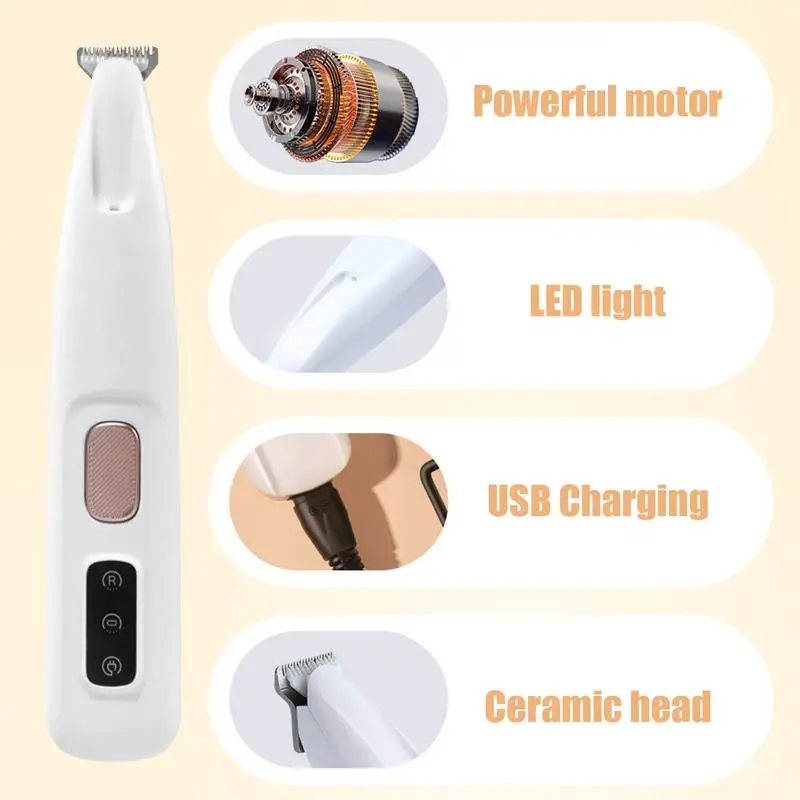 Dog Shaver Clippers Electric Hair Trimmer for Precision Trimming Led Lighting Quiet Operation Pet Grooming supplies for cat dog