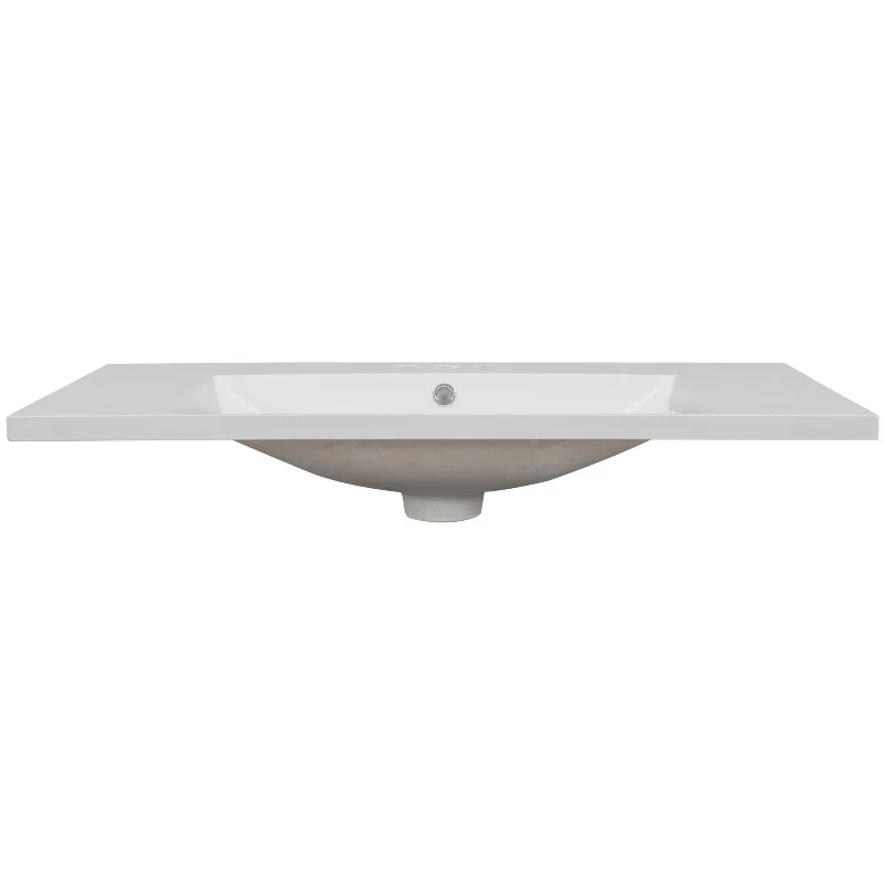Cleansing table, white washbasin ceramic with three faucet holes