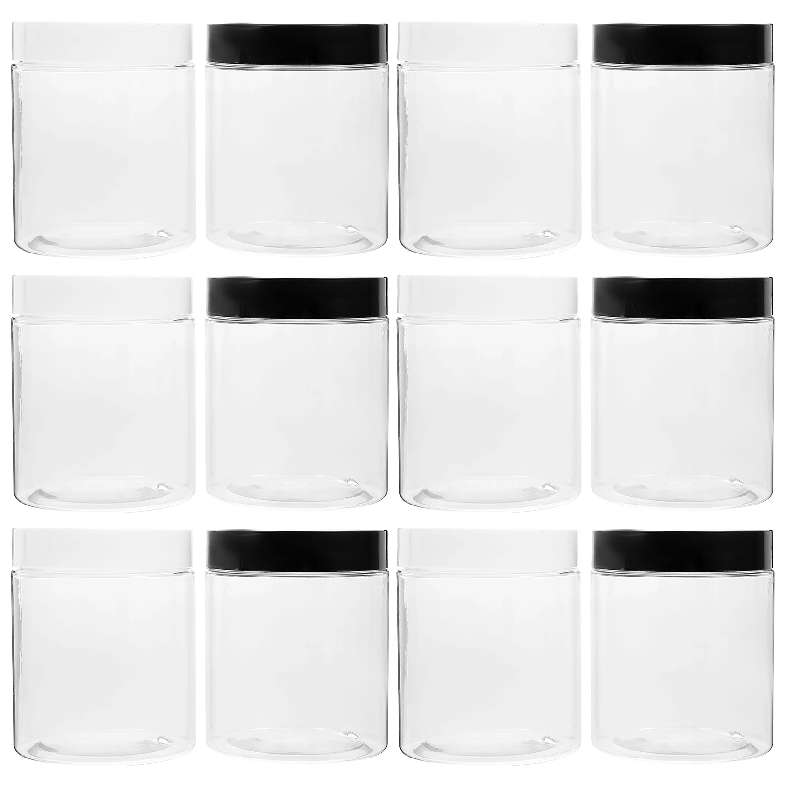 

12pcs Candy Storage Jar Snack Containers Plastic Kitchen Food Organizer Transparent Spice Nuts Container Cereal Box Household