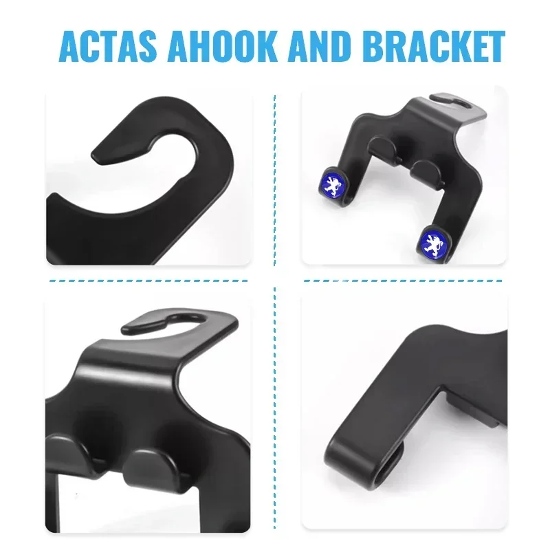 Car Storage Mobile Phone Holder Seat Headrest Hook Multifunctional for Peugeot 301 308 508 608 BB1 2008 5008 Wheel Center Caps