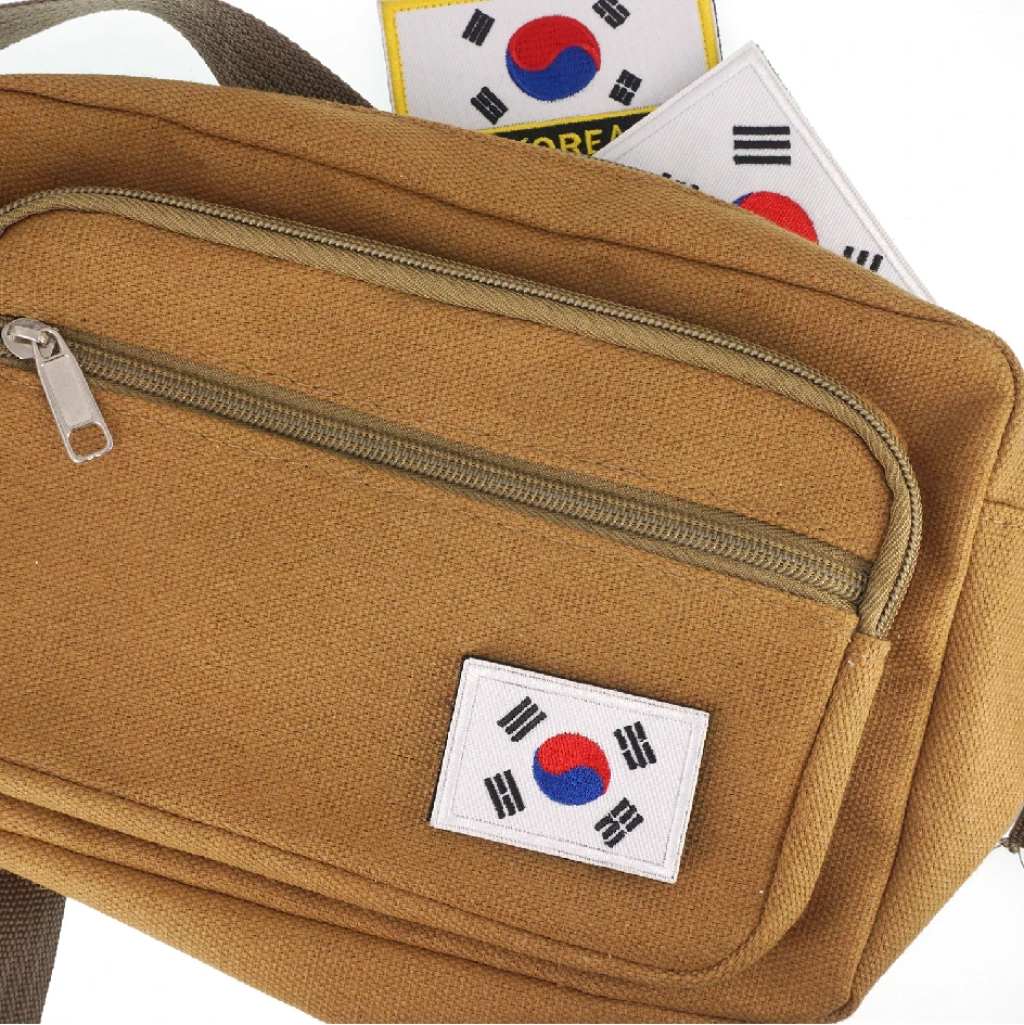 5/1 Stück südkoreanische Flagge bestickter Aufnäher Korea Klettverschluss Schulterabzeichen Applikation für Kleidung – Detail 5