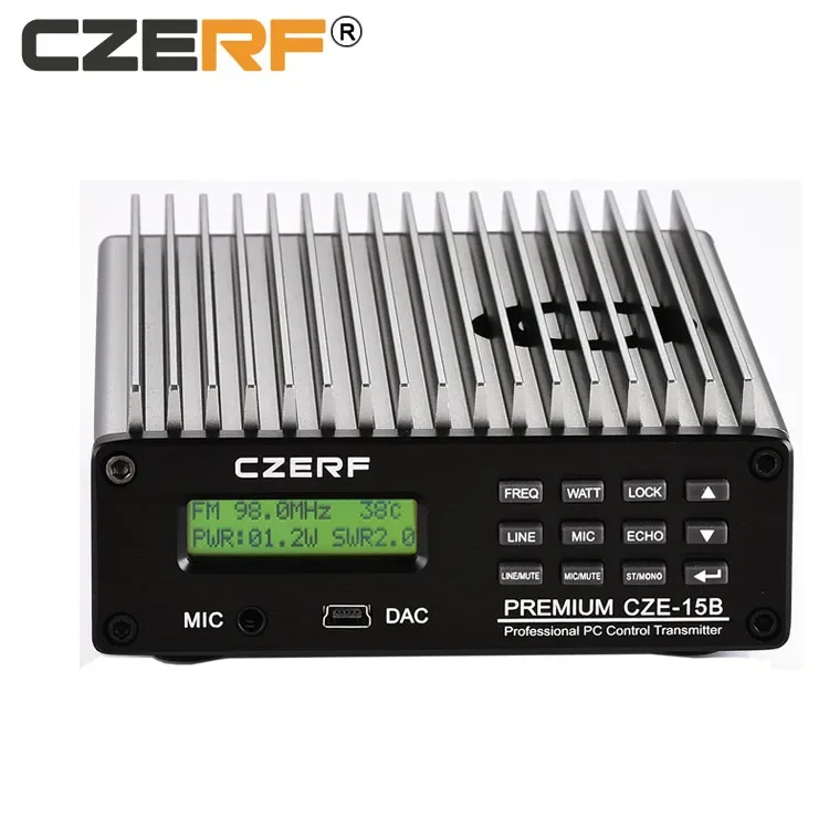 CZE-15B PC Control 15w Watts power amplifier Receiver FM Transmitter for radio station