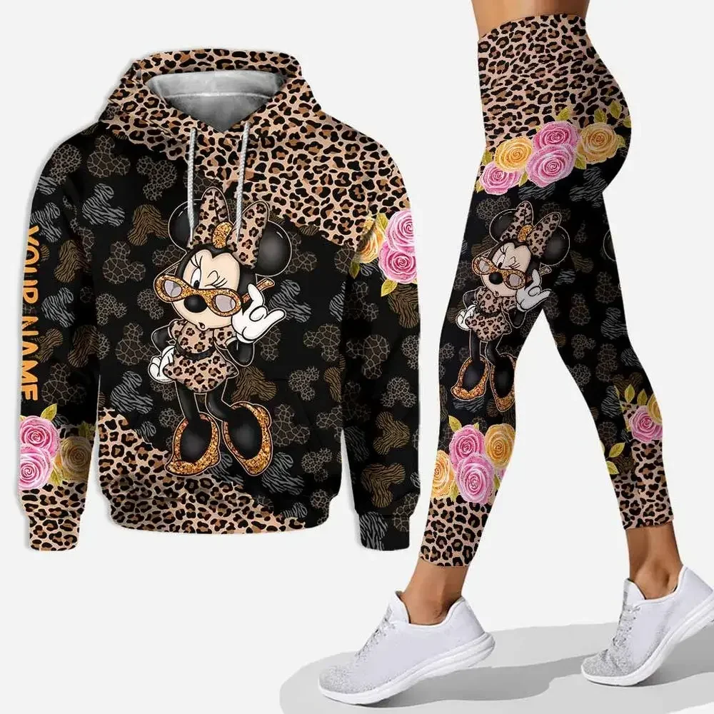 Customizename Minnie Hoodie Women's Hoodie Set Mickey Yoga Pants Sweatpants Womens Disney Yoga Hoodie Leggings Fashion Tracksuit