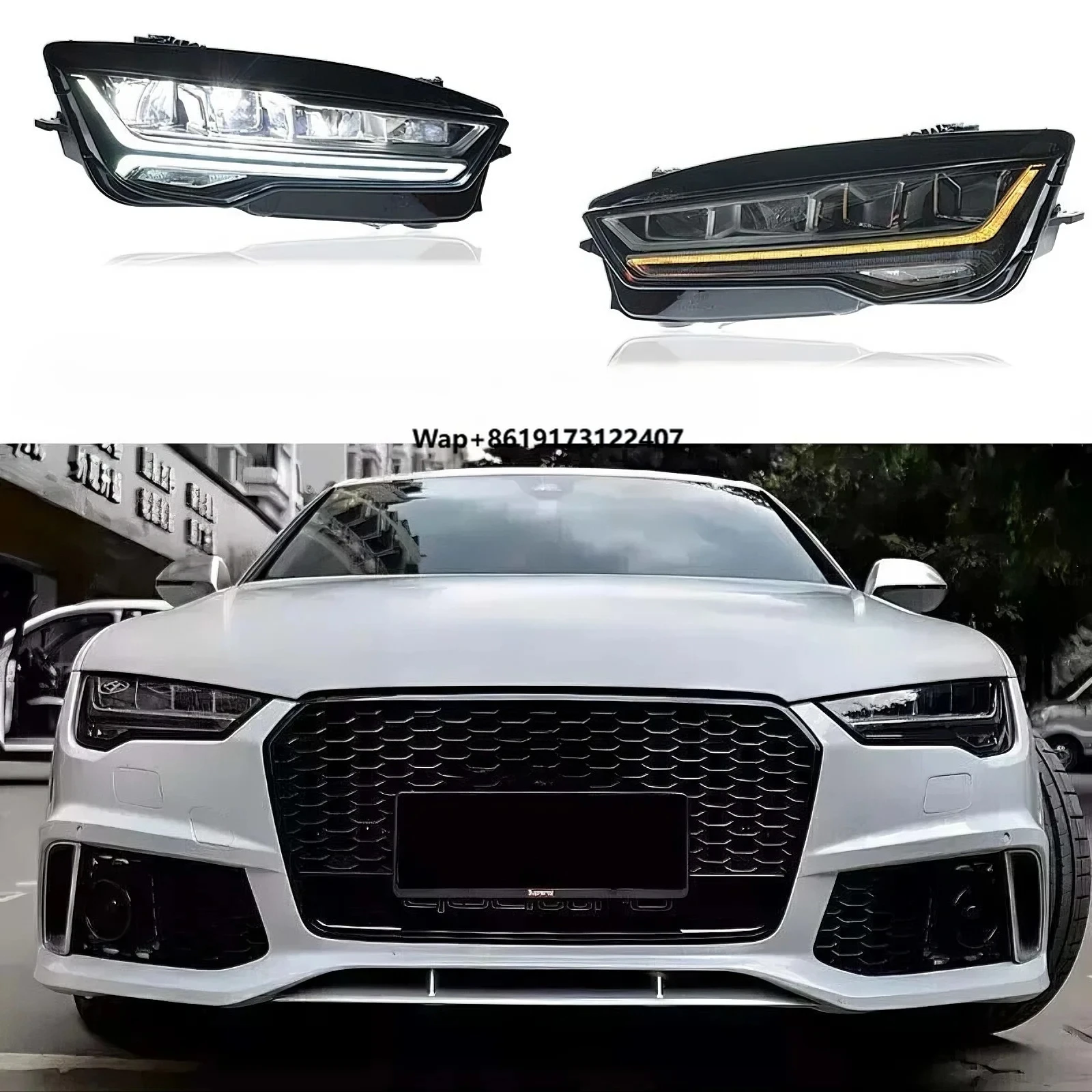 

For A7 RS7 S7 2015-2018 Upgrade LED Headlight Assembly Dynamic DRL Turn Signal Projector Lens Daytime Running Lights