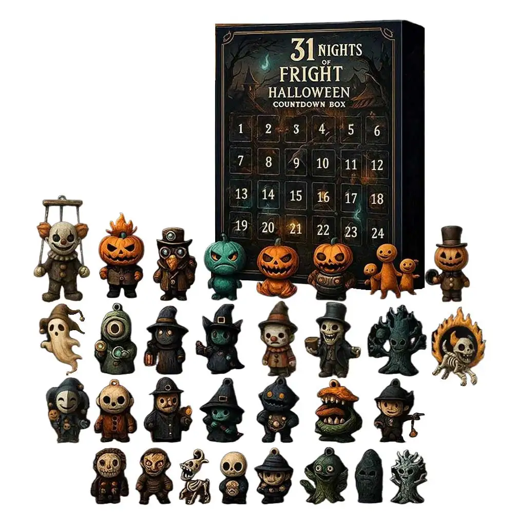 

31 Nights of Fright 2025 Halloween Calendar Advent Gift Box 31 Days Halloween Countdown Calendars for Party Favors Home Decor
