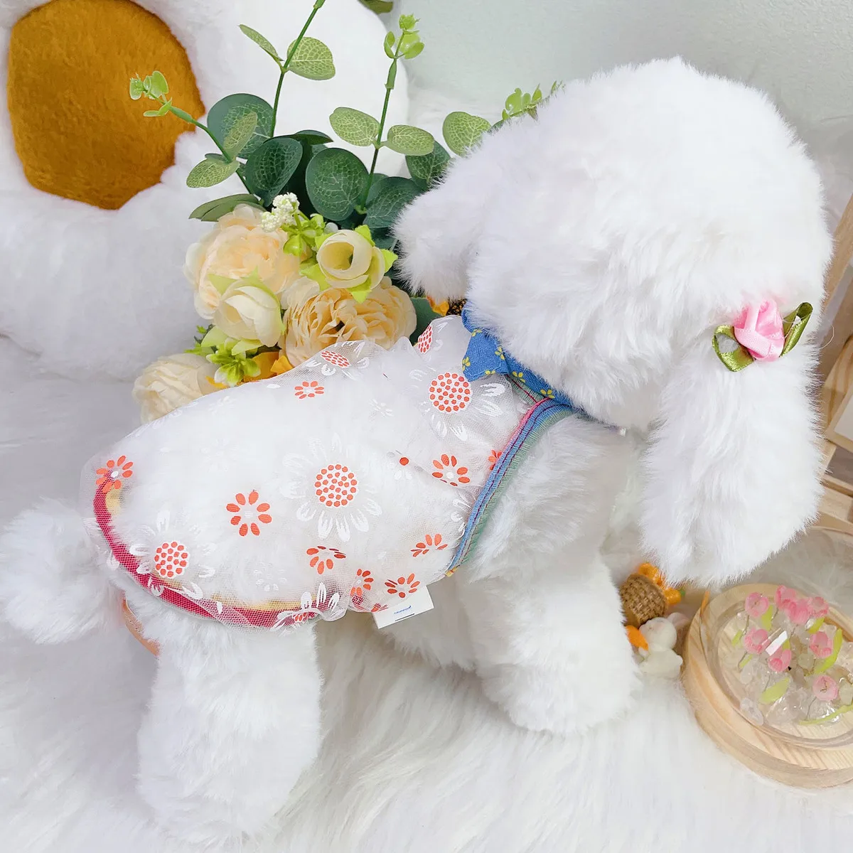 Dogs Cute Mesh Strawberry Camisole Pet Cherry Camisole Sunscreen Mesh Teddy Bears Maltese Dog Puppy Clothes Dog Cooling Vest