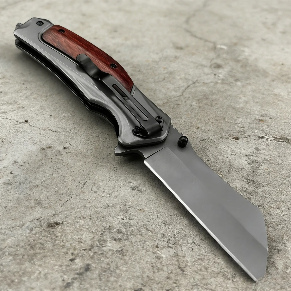 

DA107 Utility Pocket Folding Knife 5Cr13Mov Blade 420 Steel+colored Wood Handle New Style Peeling Tool Outdoor Survival Knife
