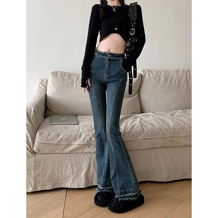 

Джинсы женские брюки женская одежда на шнурке с эластичной резинкой на талии свободный крой женский джинсовый модный удобный базовый простой