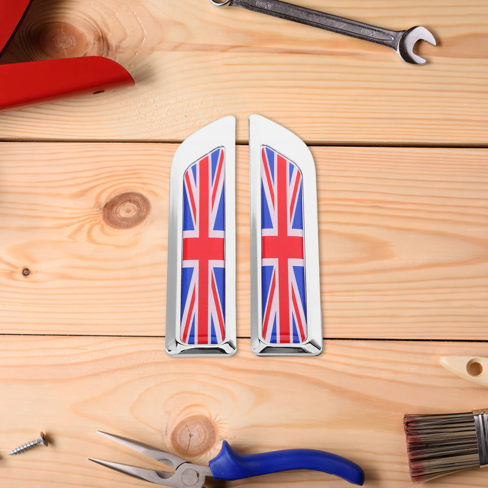 

1Pair Car Side Badge Alloy Uk Flag Sticker For Automotive Modification Durable Metal Decal Weatherproof Scratch Resistant Easy