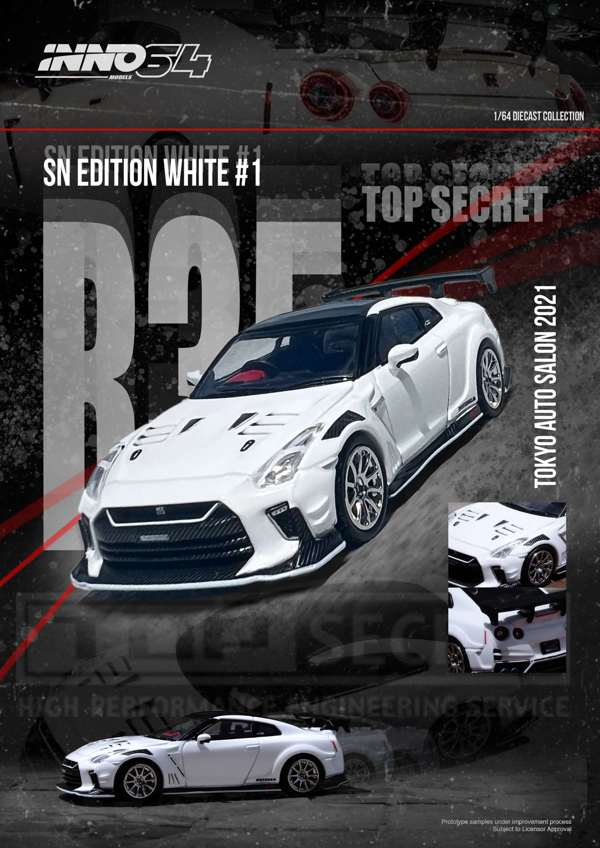 **Preorder **INNO 1:64 (R35) TOP SECRET Tokyo Auto Salon 2021 Diecast Model Car