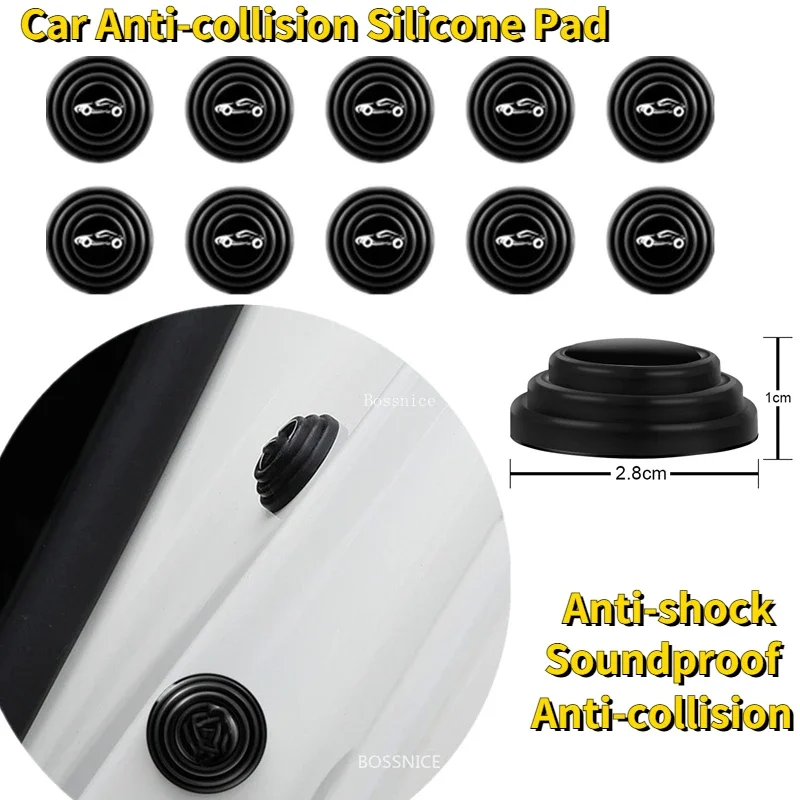 Anti-collision Silicone Pad Car Door Closing Anti-shock Protection Soundproof Silent Buffer Stickers Gasket Auto Accessories