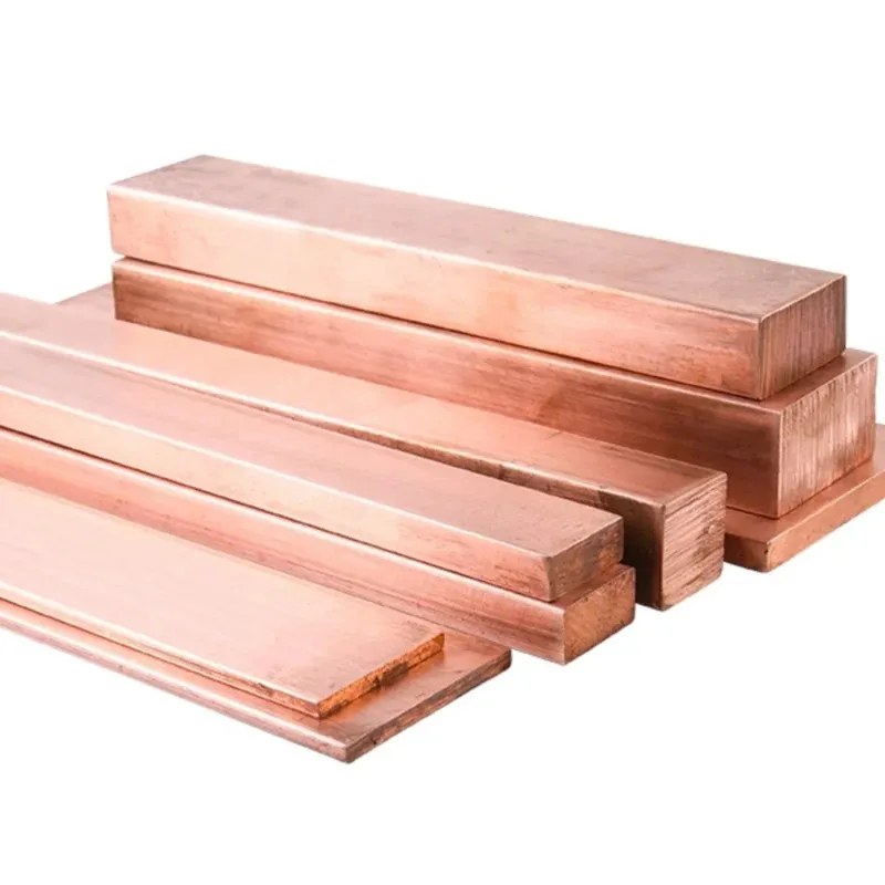 99.9% Pure T2 Red Copper Flat Bar Strip Solid Copper Plate 1/2/3/4/5/6/8/10mm Thick 5-50mm Wide 500mm Long