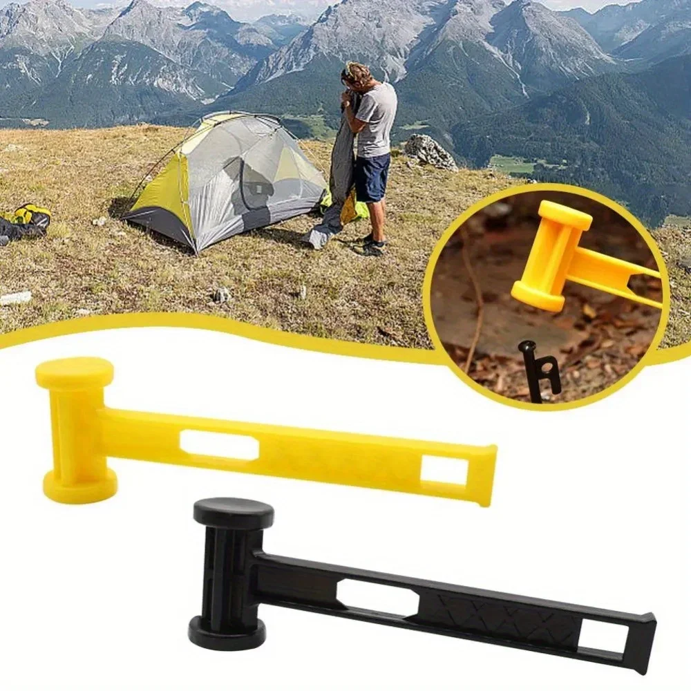 1PC Outdoor Lightweight Hammer Camping Solid Color Pulling Nail Hammer Portable Ceiling Tent Ground Nail Hammer Tool